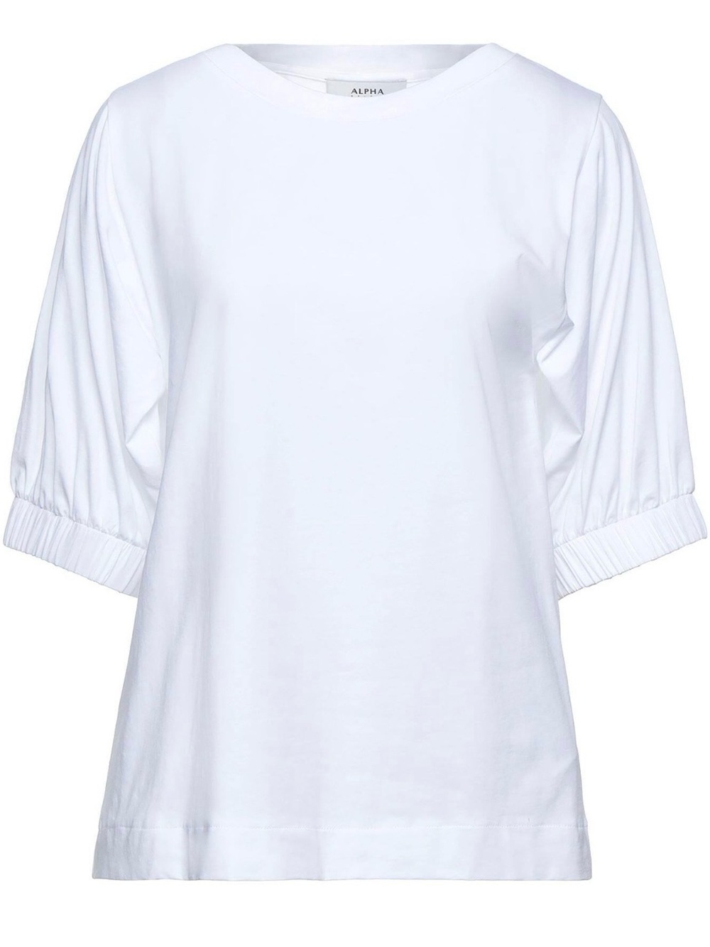 NWOT White Oversized 3/4 Sleeve Tee with Elastic Cuffs